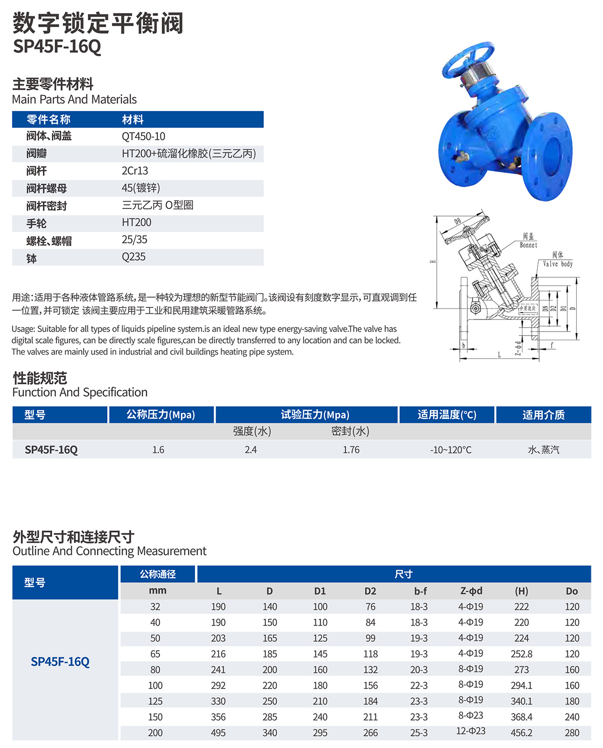数字锁定平衡阀SP45F-16Q
